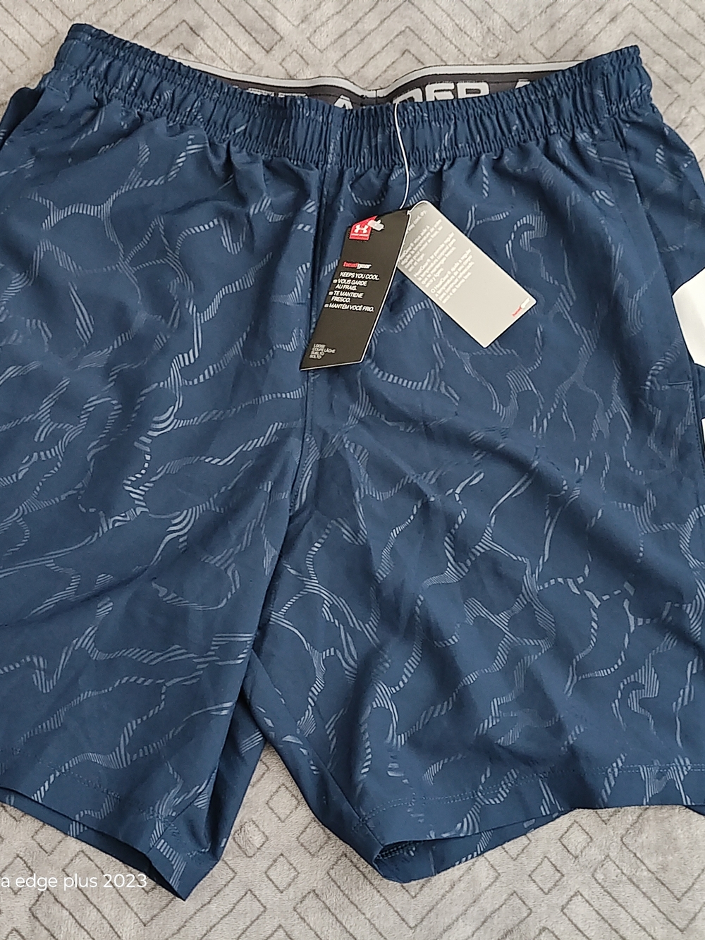 Men's UA Woven Graphic Emboss Shorts Navy Size Large 1351670-408